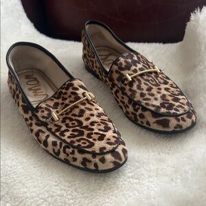Sam Edelman Leopard-Print Loafers with Gold Bit